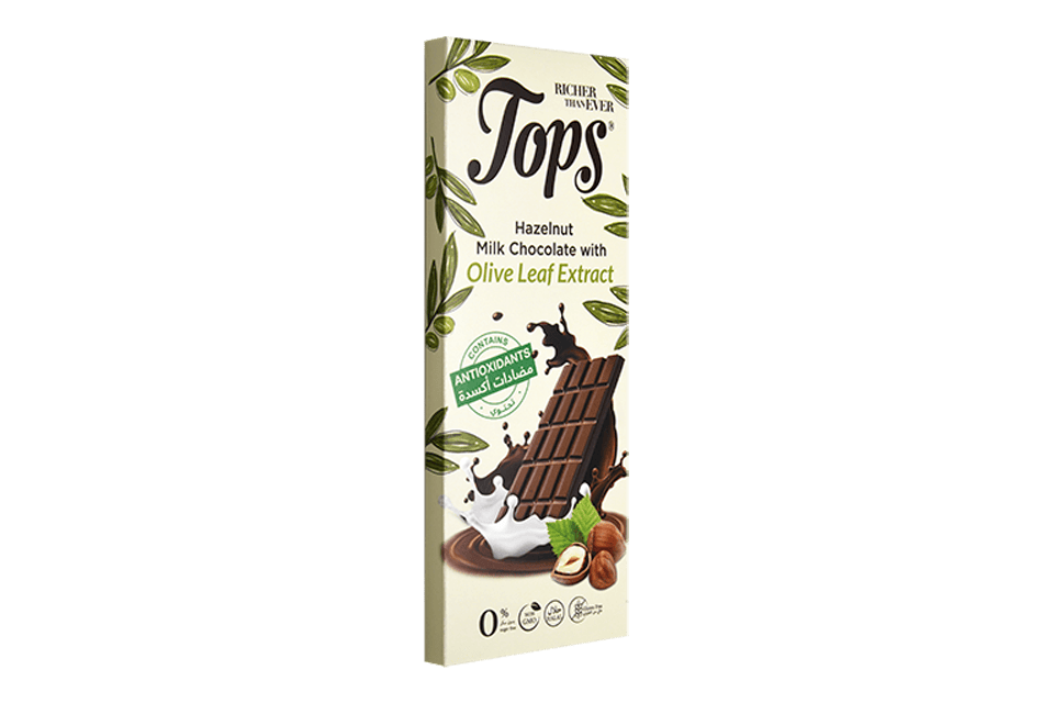 Sugar Free Milk Chocolate with Hazelnuts and Olive Leaf Extract Boosted with Antioxidants